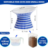 Elevated Ceramic Cat Bowls – Extra-Wide Raised Food & Water Feeder with Tilted Anti-Vomiting Design
