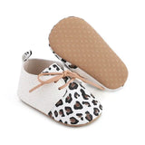 Retro Leopard Print Baby Shoes – Soft Leather First Walkers with Non-Slip Sole (0-24 Months)