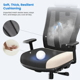 🪑 Ergonomic Office Chair with Footrest – Cushioned Seat, Adjustable Headrest, Lumbar Support & 3D Armrests
