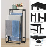Freestanding Towel Rack 3-Tier Storage Shelf – Slim Space-Saving Black Finish