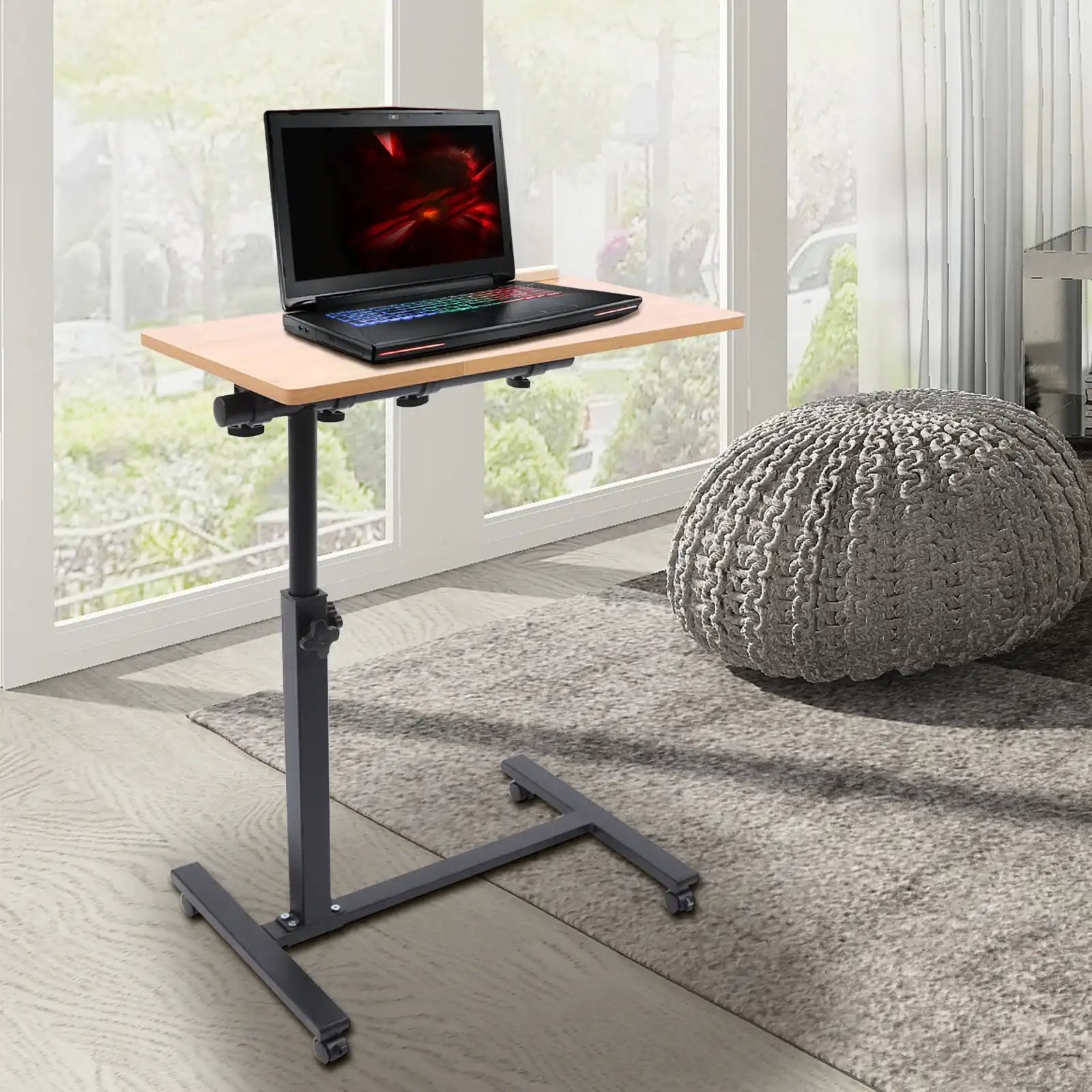 360° Rotating Adjustable Laptop Desk – Mobile Rolling Workstation with Height & Tilt for Home Office