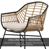 “5-Piece Outdoor Wicker Patio Conversation Set with Cushions & Coffee Tables – Boho Indoor/Outdoor Wicker Seating Set”