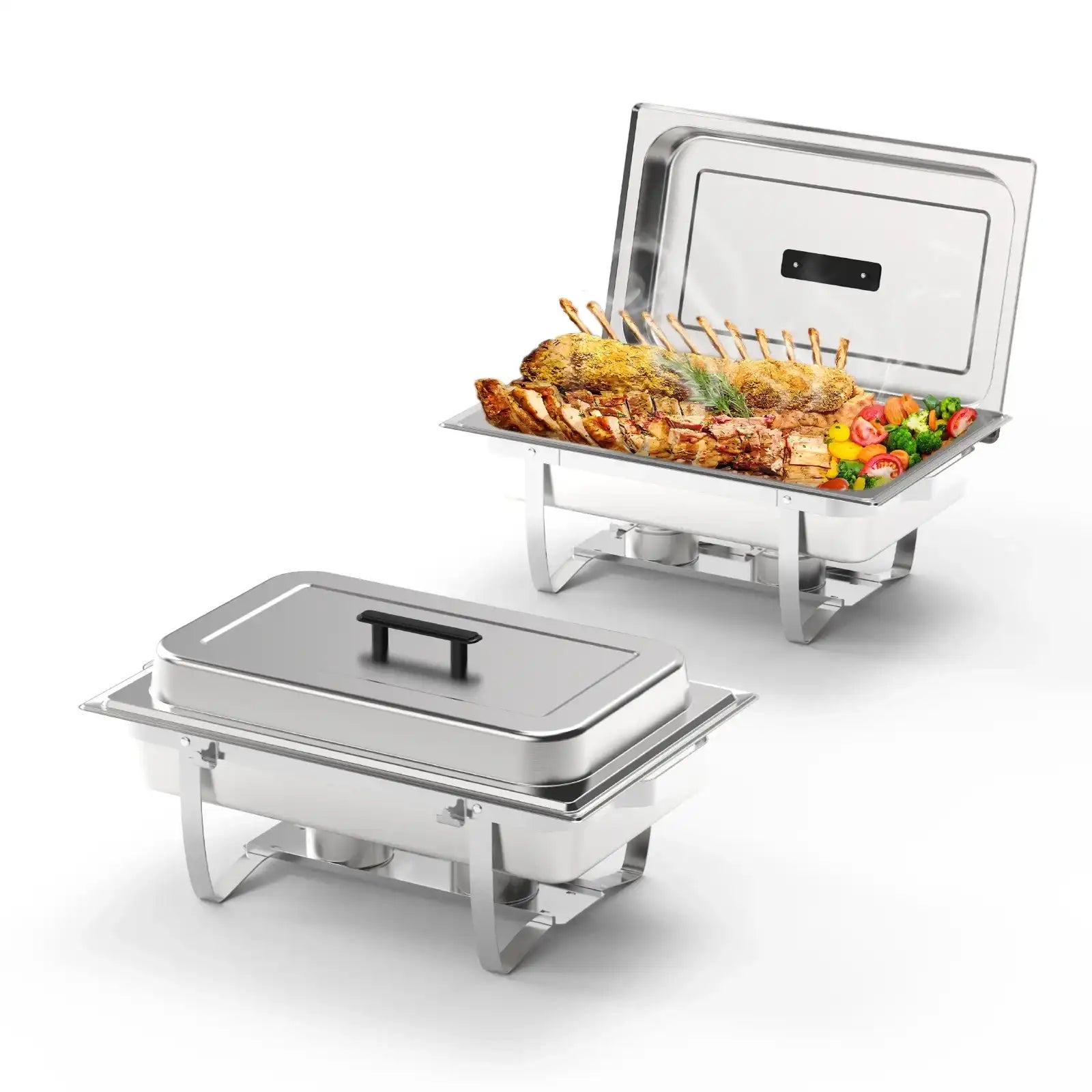Roomark 9QT Chafing Dish Buffet Set – High-Grade Stainless Steel Catering Warmer with Thick Frame, Complete Set for Parties, Weddings & Events