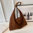 Women’s Suede Shoulder Hobo Bag – Large-Capacity Slouchy Underarm Tote with Zipper for Daily Commuting & Travel