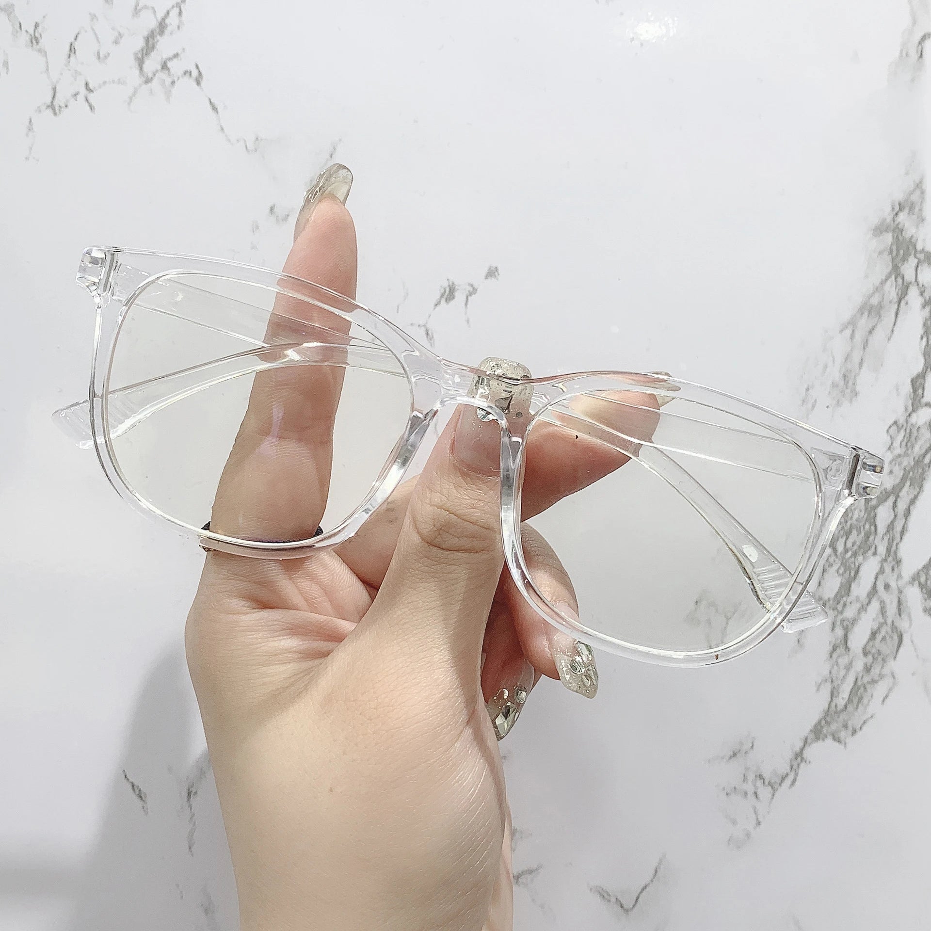 Transparent Anti-Blue Light Computer Glasses – Stylish Square Eyewear for Women & Men, Eye Protection for Work & Screen Use
