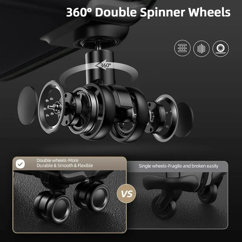 3-Piece Softside Expandable Luggage Set – Lightweight Durable Suitcases with Double Spinner Wheels & TSA Lock (Black)