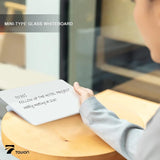 Small Glass Dry Erase Board – Mini Desktop Whiteboard with Easel Stand for Office & Home Workspace