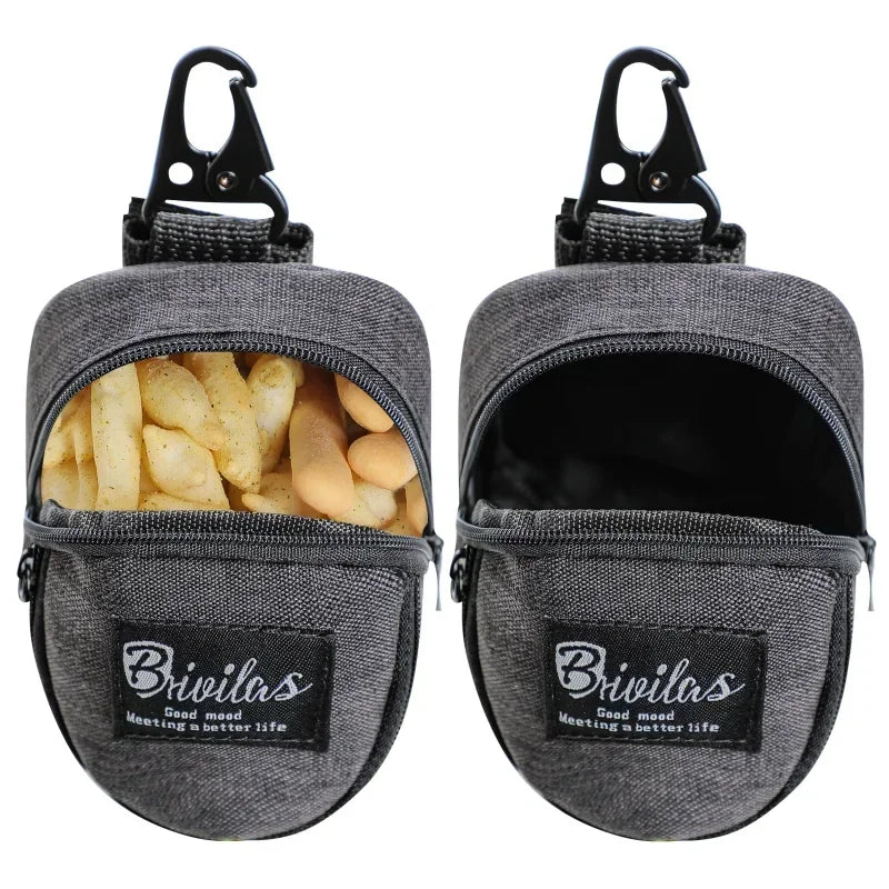 Portable Dog Treat Pouch & Training Bag – Multifunction Travel Bag with Poop Bag Dispenser for Outdoor Pet Training & Walks