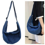 Unisex Denim Hobo Sling Bag – Adjustable Strap, Large-Capacity Daily Shoulder & Crossbody Bag