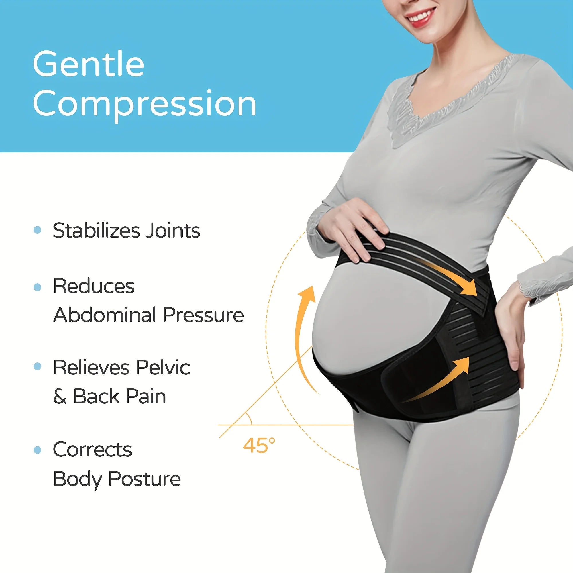 Women’s Maternity Belly Support Belt – Solid Adjustable Band for Pregnancy Relief & Postpartum Waist Control Recovery