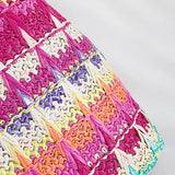 Women’s Colorful Straw Crossbody Satchel — Summer Woven Bucket Messenger Bag & Phone Clutch