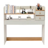 36-Inch Modern 2-Tier Desktop Bookshelf with 2 Drawers – Sleek Desk Organizer