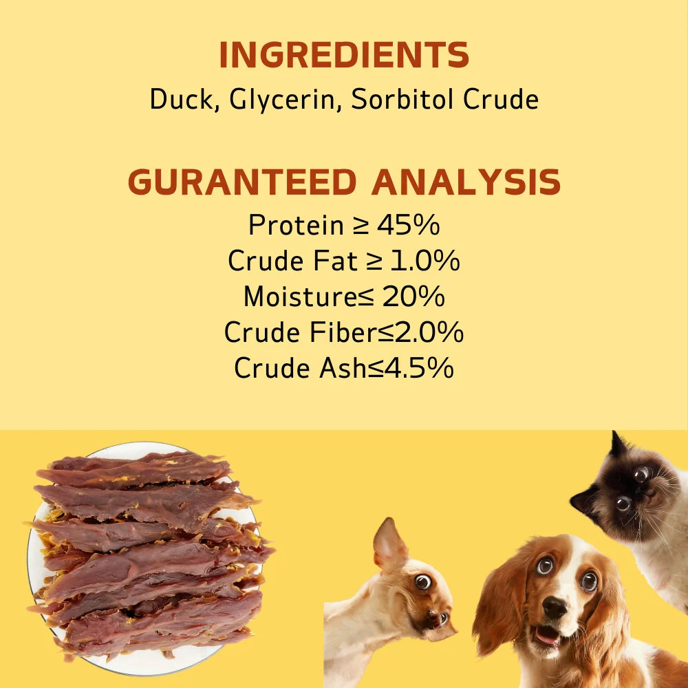 Duck Jerky Dog Treats – Made with Real Pure Duck, Healthy & Digestible Snacks for Small, Medium & Large Dogs (200g / 400g Packs)