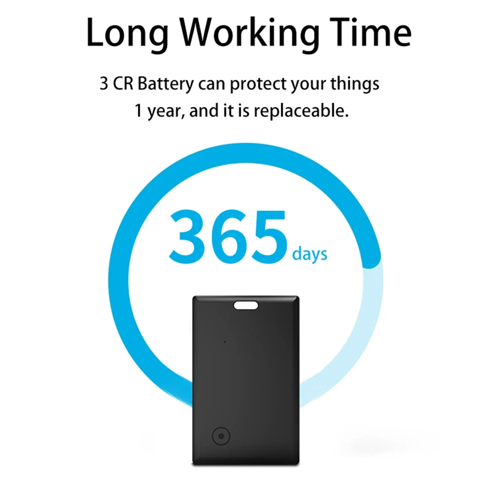 Smart Card Wallet Tracker – Bluetooth & GPS Locator with Keychain Hole for Wallets, Phones & Keys
