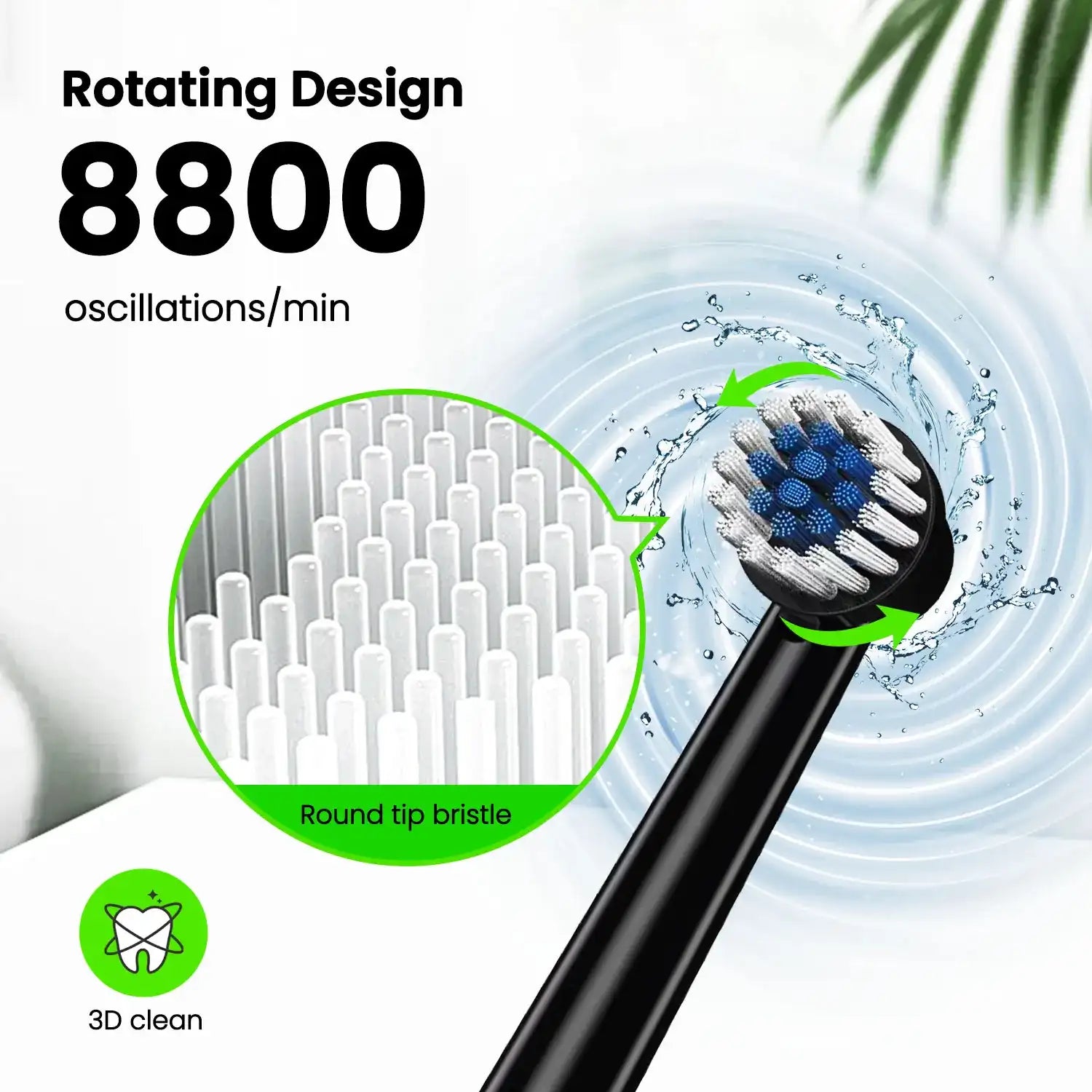 Fairywill Electric Toothbrush T2233 – Rechargeable Sonic Toothbrush with Powerful Rotation Cleaning & 4 Replacement Heads
