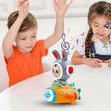 Musical Bunny Toy – Electric Light-Up Rabbit Car with Cute Face Changing Feature, Educational Preschool Toy for Kids
