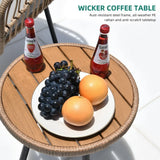 “4-Piece Outdoor Patio Rattan Furniture Set with Cushions – Loveseat, 2 Chairs & Coffee Table with Glass Top”