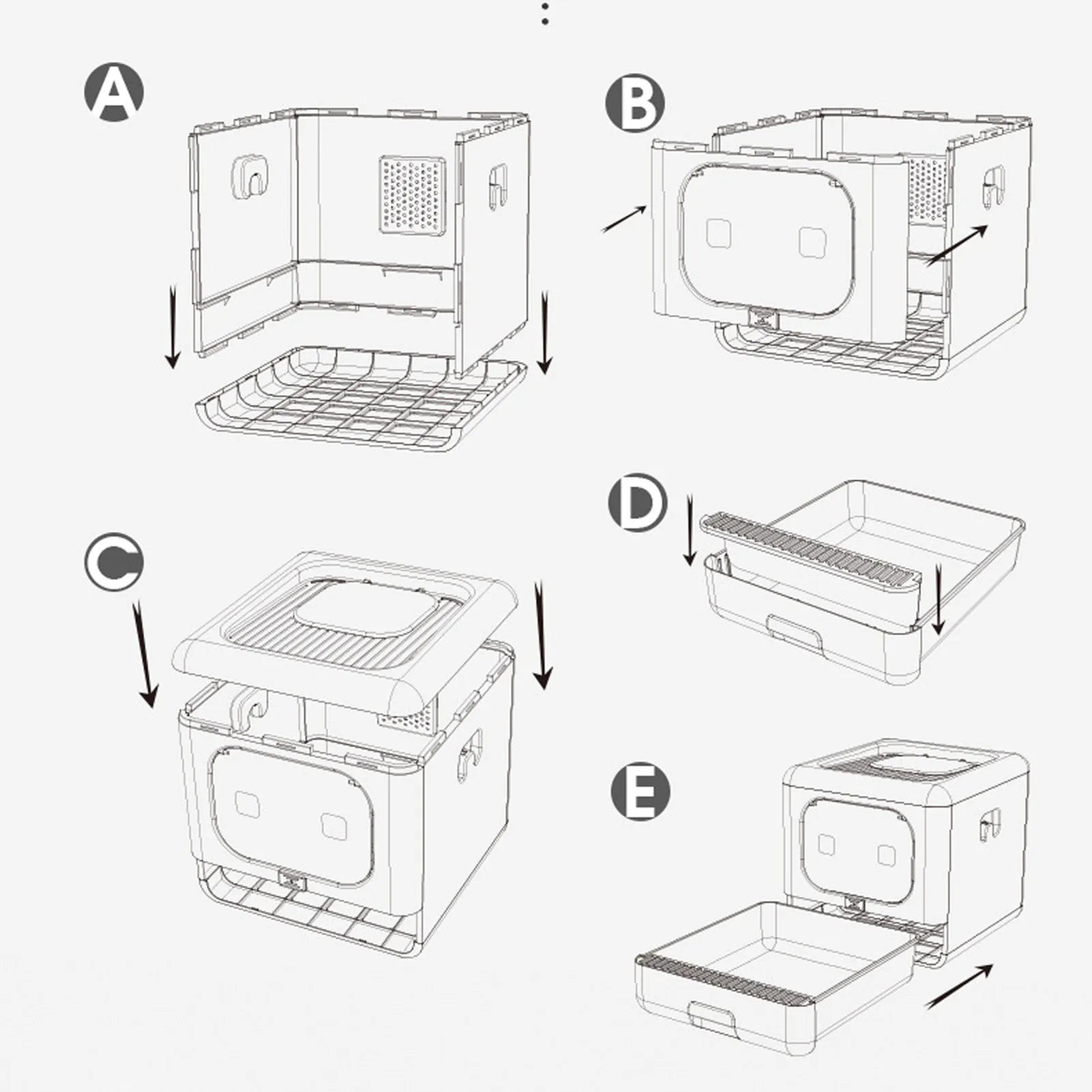 Large Plastic Spill-Proof Cat Litter Box – Heavy-Duty Open Pan Design