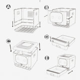 Large Plastic Cat Litter Box – Spill-Proof High-Side Cat Toilet Tray