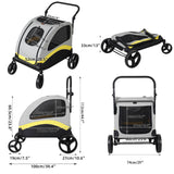 Premium Dog Stroller Pram – 4-Wheel Foldable Pet Jogger Wagon for Small, Medium & Large Dogs with Travel-Ready Design