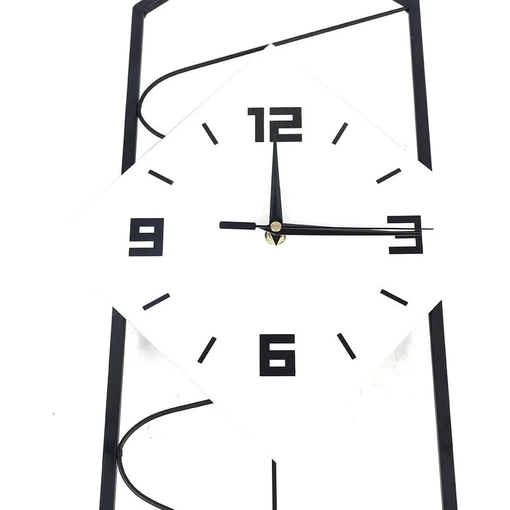 Modern Swing Pendulum Wall Clock – Silent Quartz Metal Wall Clock with Hook | Large Minimal Home Décor Clock