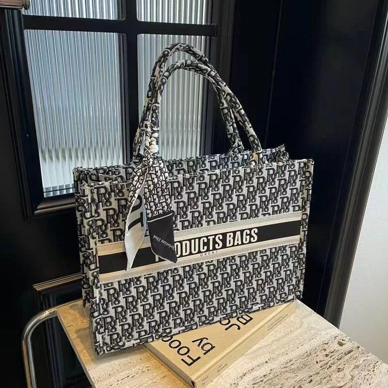 Designer 41 cm/36 cm Sketch Beach & Shopping Handbag – Cherry Blossom Book-Tote Style Large Capacity Luxury Purse