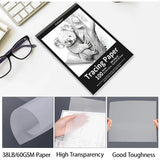 Crehatos 8.5×11″ Translucent Tracing Paper Pad – 100 Sheets 60 gsm Vellum Art Paper