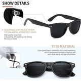 Polarized Retro Sunglasses – Classic Black UV400 Shades for Men & Women, Ideal for Driving & Fishing