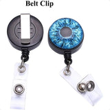 👁️ 5-Pack Animal Eyes Badge Reels – Retractable ID Card Holders with Assorted Iris Patterns & Durable Clips