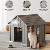 Large Outdoor Plastic Dog House – Durable Waterproof Kennel with Air Vents & Elevated Floor for All Breeds