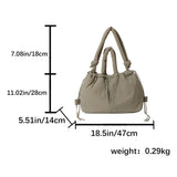Puffer Tote Bag for Women Adjustable Strap Shoulder Bag Nylon Large Capacity Puffy Purse for Shopping Travel