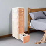 5-Tier Narrow Storage Cabinet with Wheels – Slim Tall Organizer for Bathroom & Small Spaces