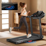 2.5HP Folding Treadmill with Pulse Sensors — Quiet Brushless Motor, 7.5 MPH Max Speed, 265 lbs Capacity