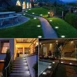 8PCS Solar Power Disk Lights – 8 LED Outdoor Garden Ground Lights | Waterproof Pathway, Deck & Landscape Illumination