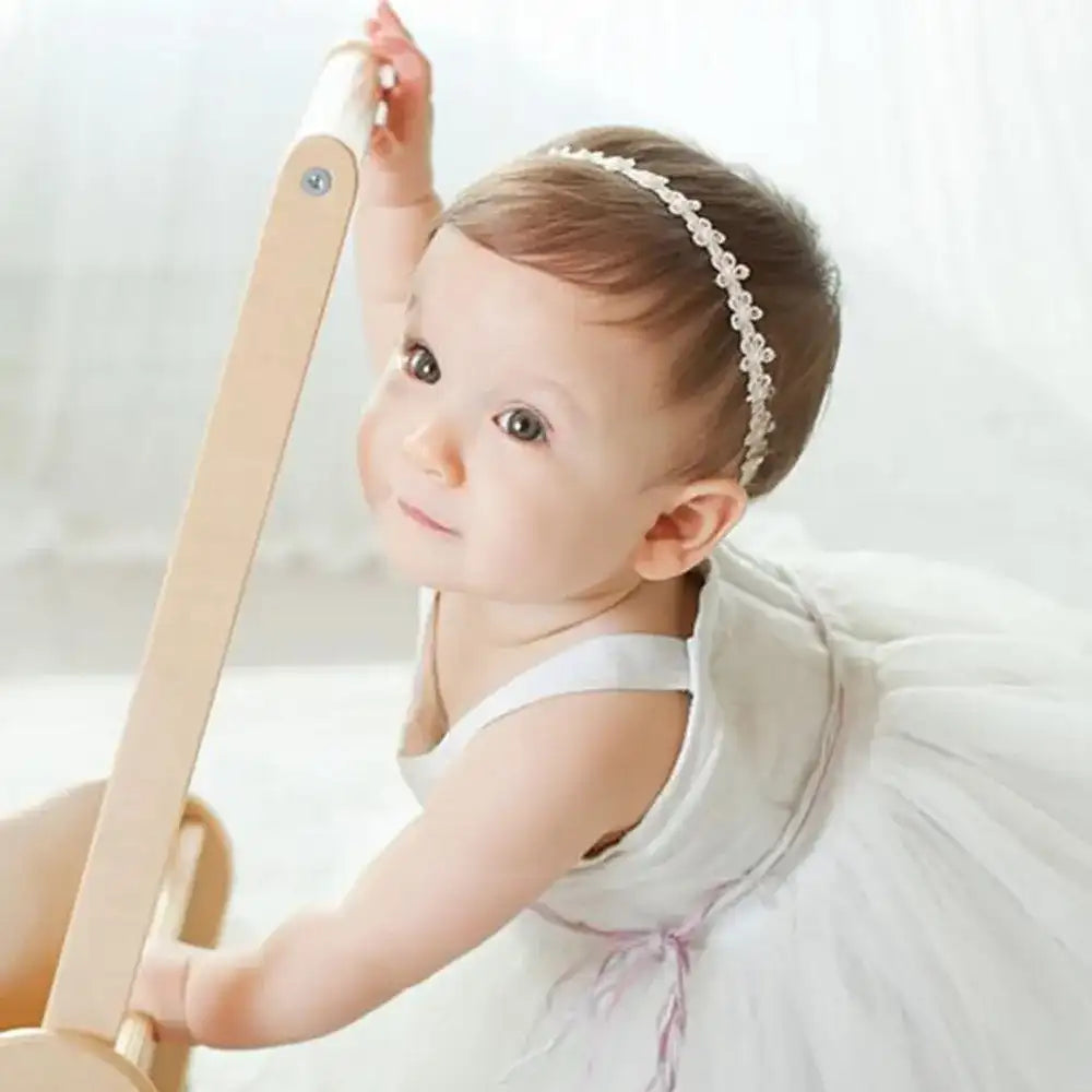 Pearl-Embellished Winter Hat & Elastic Headband Set for Girls