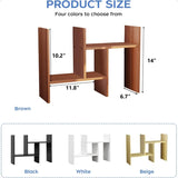 Wooden Adjustable Desktop Shelf Organizer – Compact Bookshelf & Storage Rack for Office & Desk Supplies