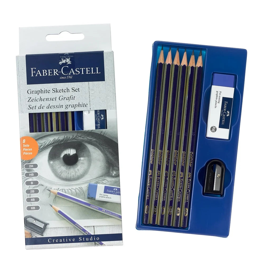 Graphite Sketch & Shading Set – 6 Piece Drawing Pencils with Accessories for Beginners & Adults ✏️