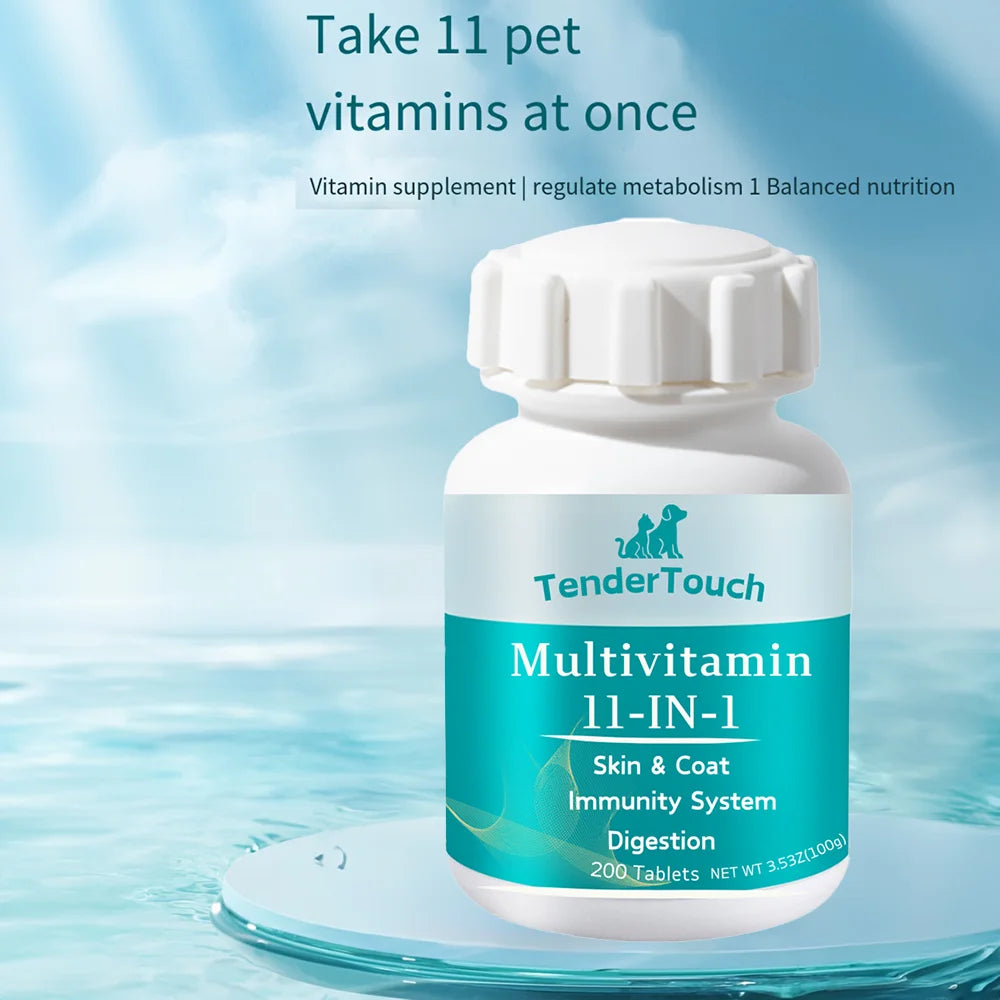 TenderTouch Dog & Cat Multivitamin – 400 Tablets (2 Pack), Daily Vitamins & Supplements for Senior Pets’ Health & Wellness