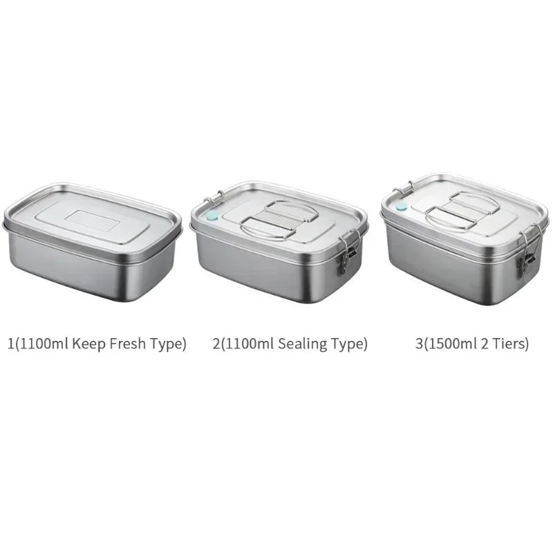 2-Layer Stainless Steel Bento Lunch Box – 1000 ml Insulated Food Container for School, Office & Kitchen