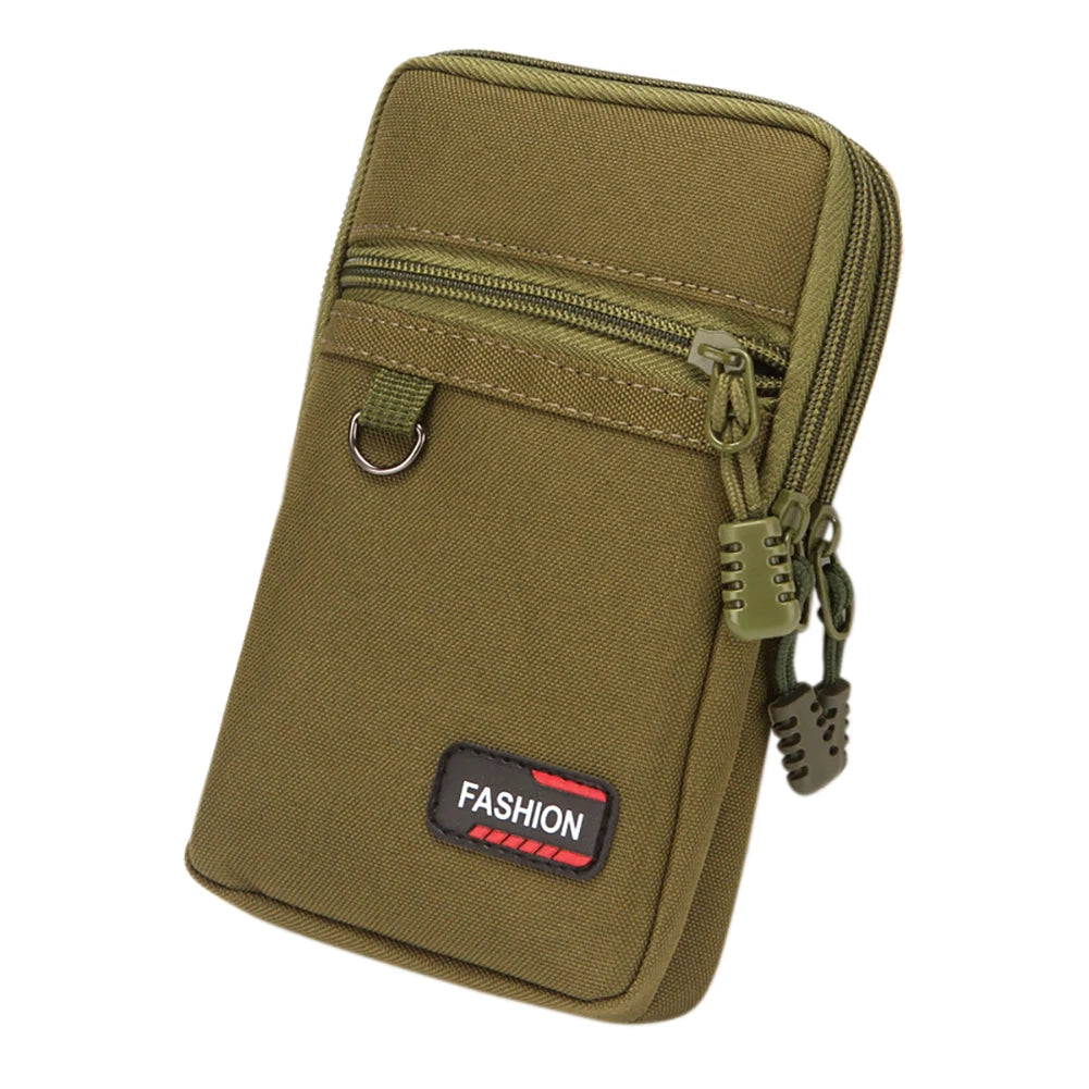Portable nylon phone pouch – MOLLE tactical waist fanny pack for camping, hiking & hunting, lightweight 7-inch belt bag