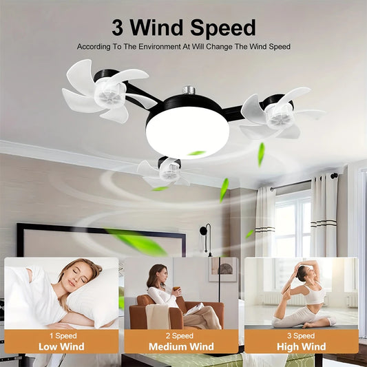 2-in-1 Hanging Fan with LED Lantern – Cordless Silent Ceiling Fan for Bedroom, Dining & Living Room 🌬️💡