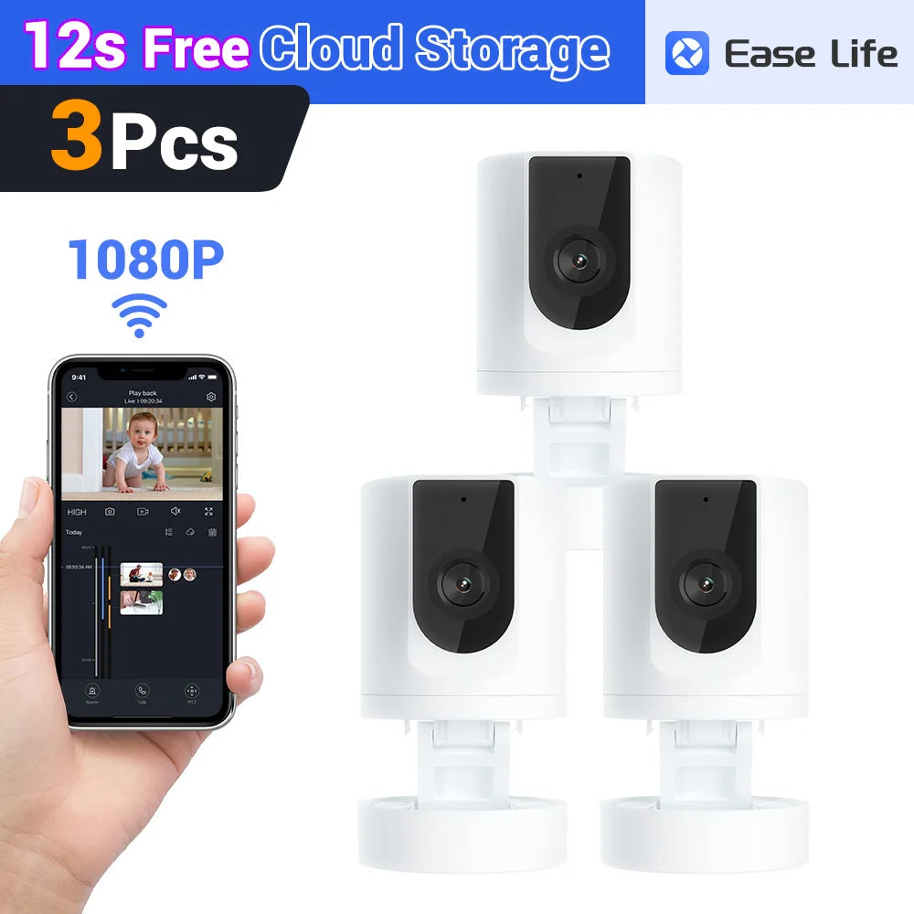 Smart Indoor Pet Security Camera – Foldable Baby & Pet Camera with Phone App for Real-Time Home Monitoring