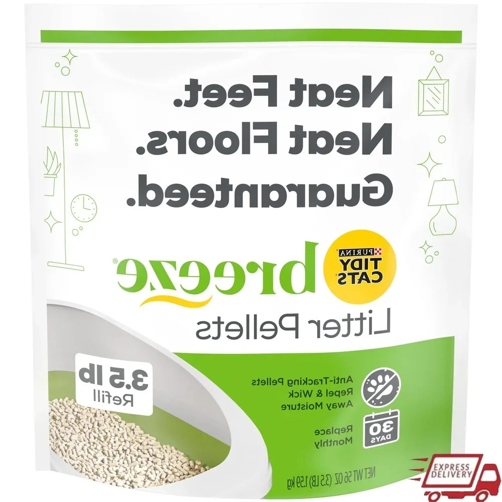 Non-Clumping Cat Litter Pellets – Low Dust, 99.9% Dust-Free Formula with Odor Control, 3.5lb Bag for Multi-Cat Homes