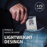 👔 Slim Men’s Wallet with Transparent ID Card Holder – RFID Blocking, 15 Card Capacity & Minimalist Metal Money Clip