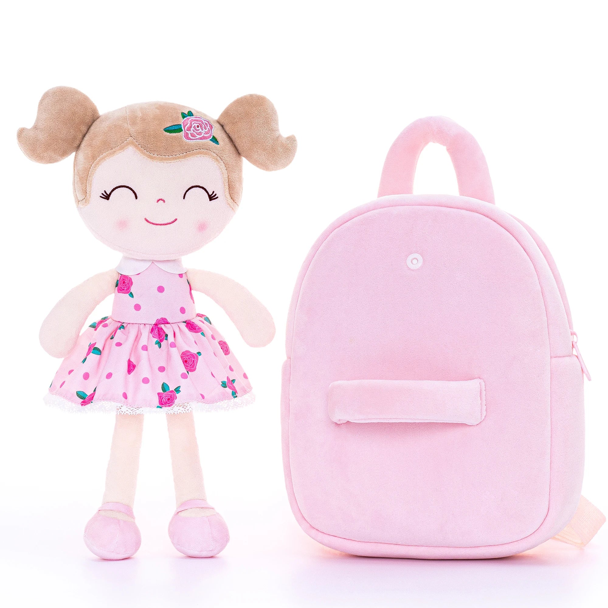 Gloveleya Garden Series Plush Backpack – Stuffed Rag Doll Toddler Bag | Soft Plush Baby Girl Backpack Gift