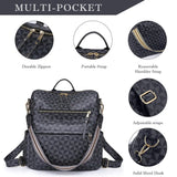 Convertible Women’s Leather Backpack Purse – Large Fashion Travel & College Shoulder Bag