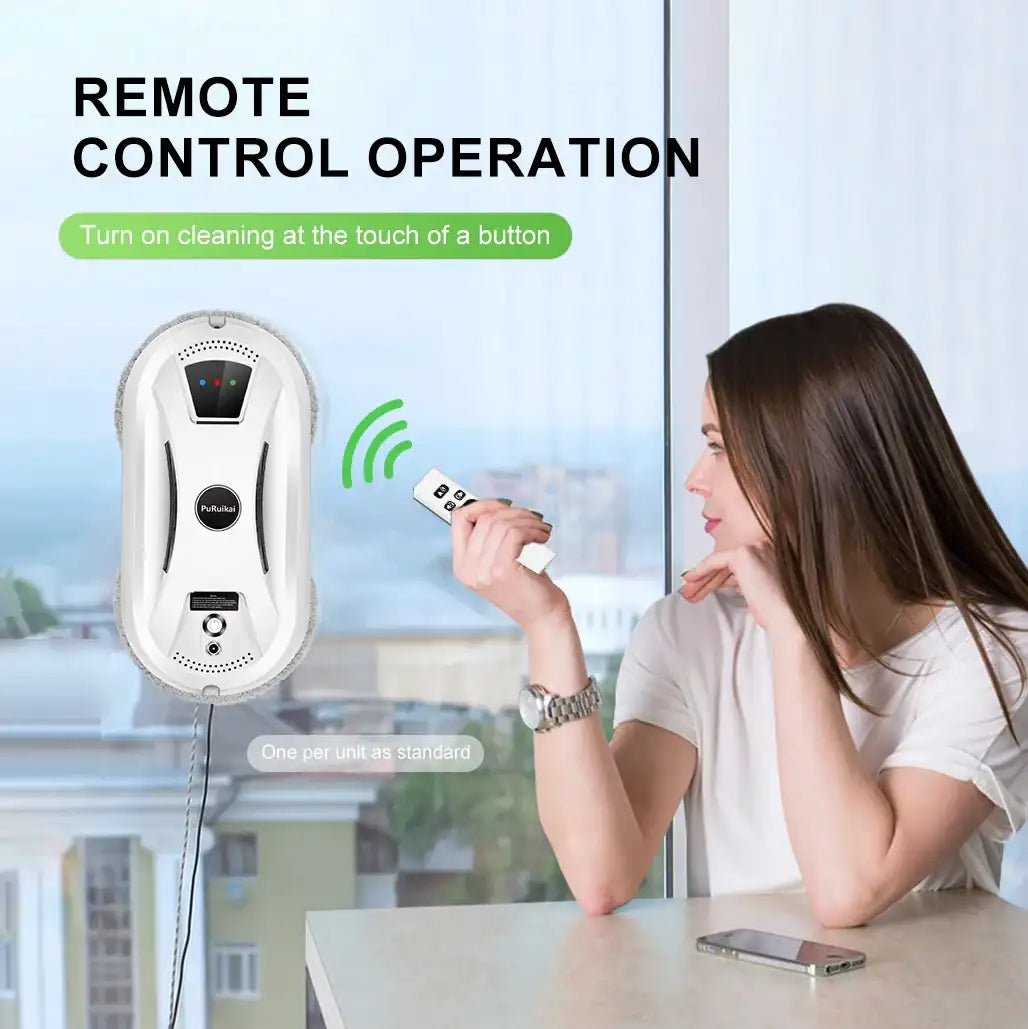 Puruikai AI Window Cleaning Robot – Smart Automatic Glass Cleaner for Windows, Tiles & Doors, Ultra-Quiet Self-Cleaning Design