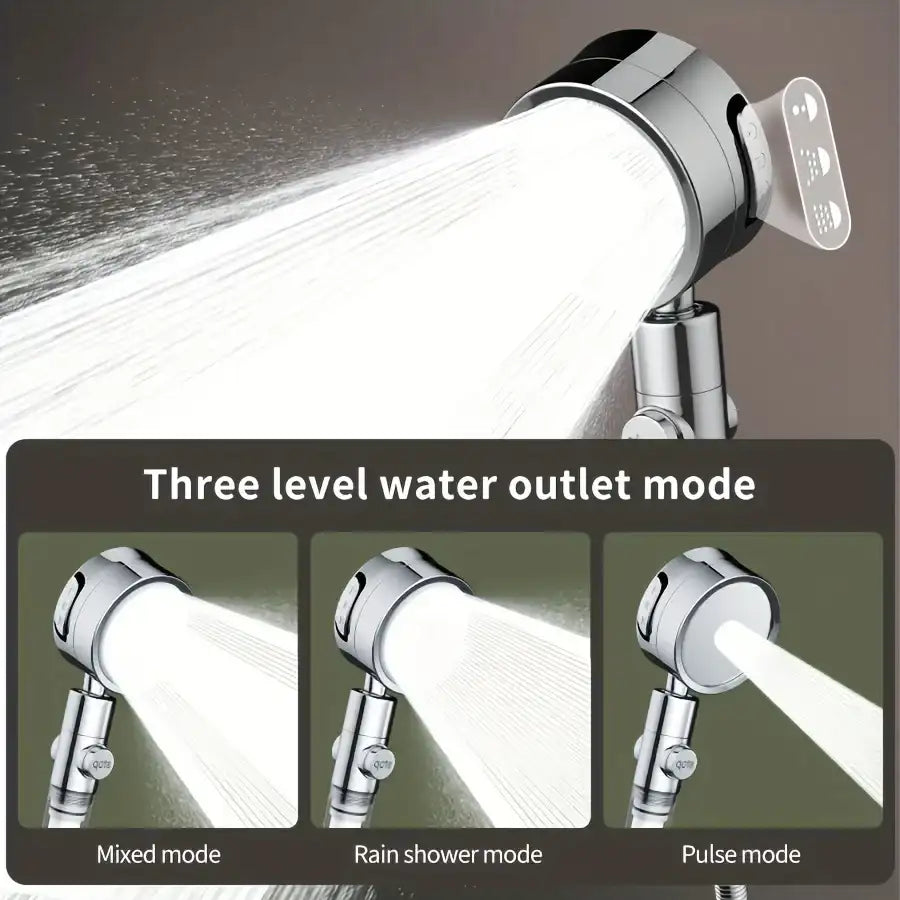 3-Level Adjustable Wall-Mounted Shower Head with Filter – Rain Style 45 cm Painted Surface Bathroom Fixture