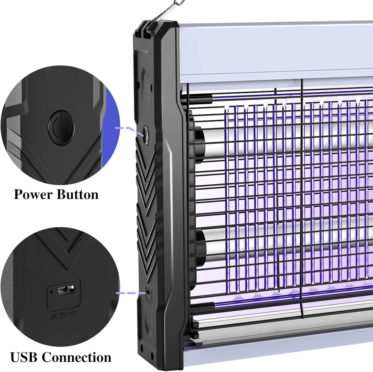 3200 V Electric Bug Zapper – Indoor Mosquito & Insect Killer with Hanging Chain & Removable Tray