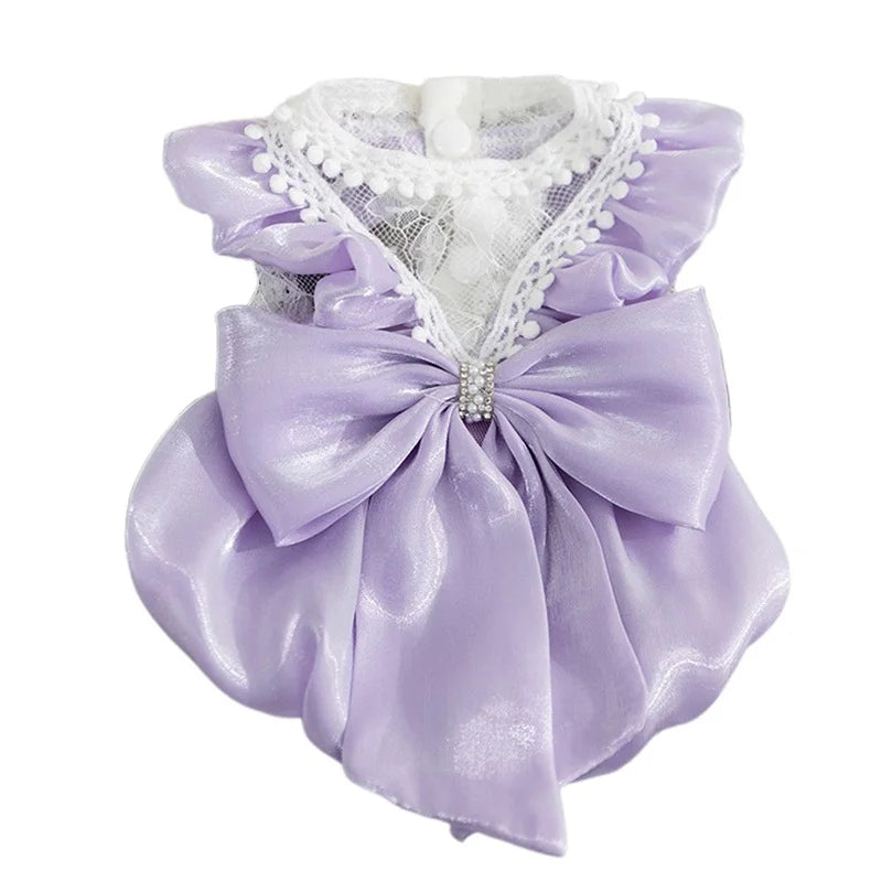 Adorable Small Dog Tutu Dress – Bowknot Lace Princess Outfit for Puppies & Cats